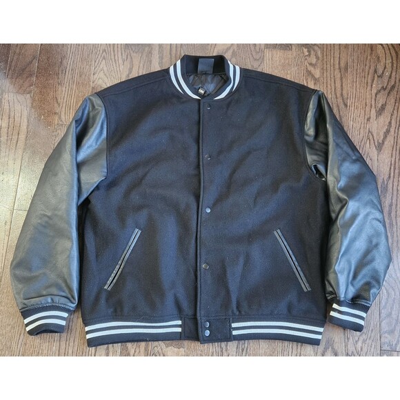 CSG Rally Varsity Jacket Mens 2XL Black White NWT - Picture 1 of 12